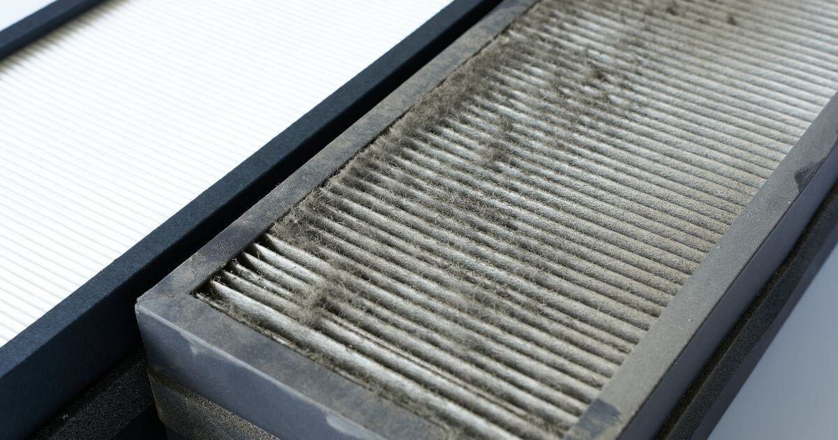 A clean and a dirty air filter