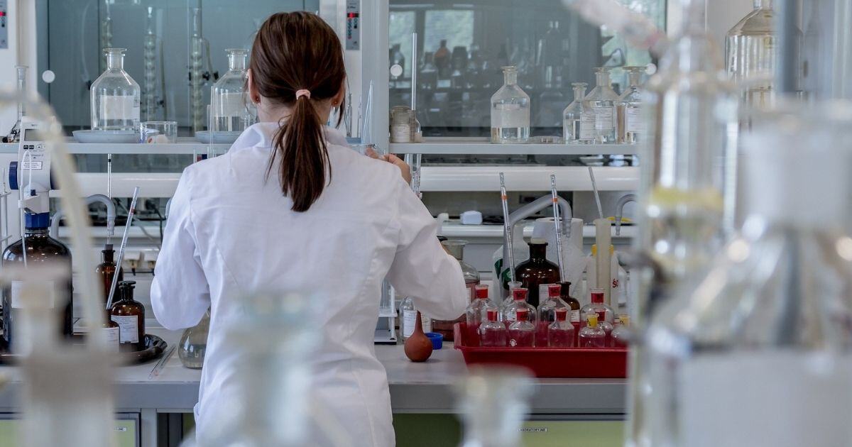 Woman working in a lab space